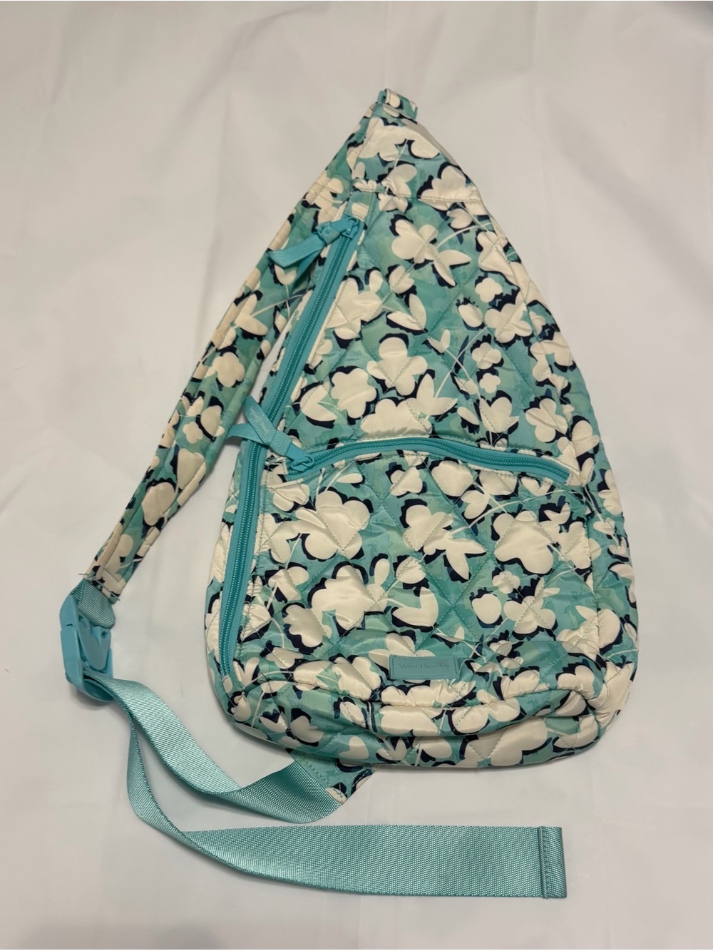 Vera Bradley Aqua Floral Crossbody Sling Bag